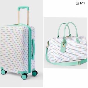 NWT Target x Roller Rabbit Heart Pattern Luggage and Duffle Bag Set
